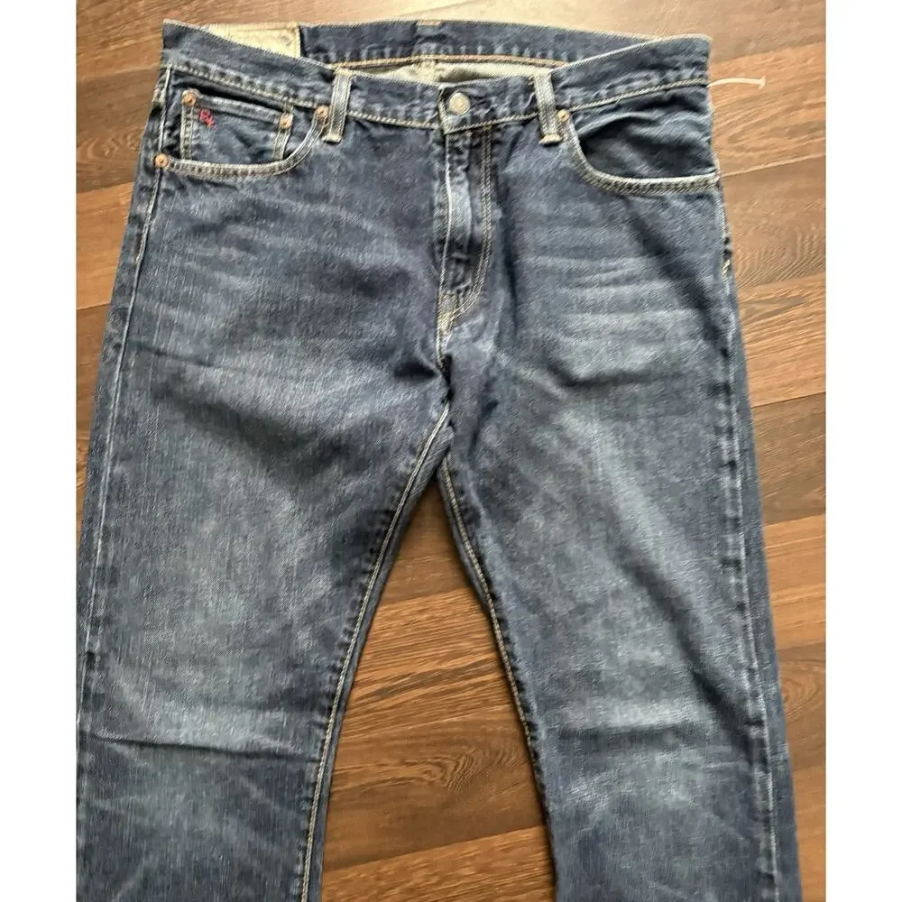 POLO RALPH LAUREN - Medium blue Varick slim straight fit men's jeans 34X34